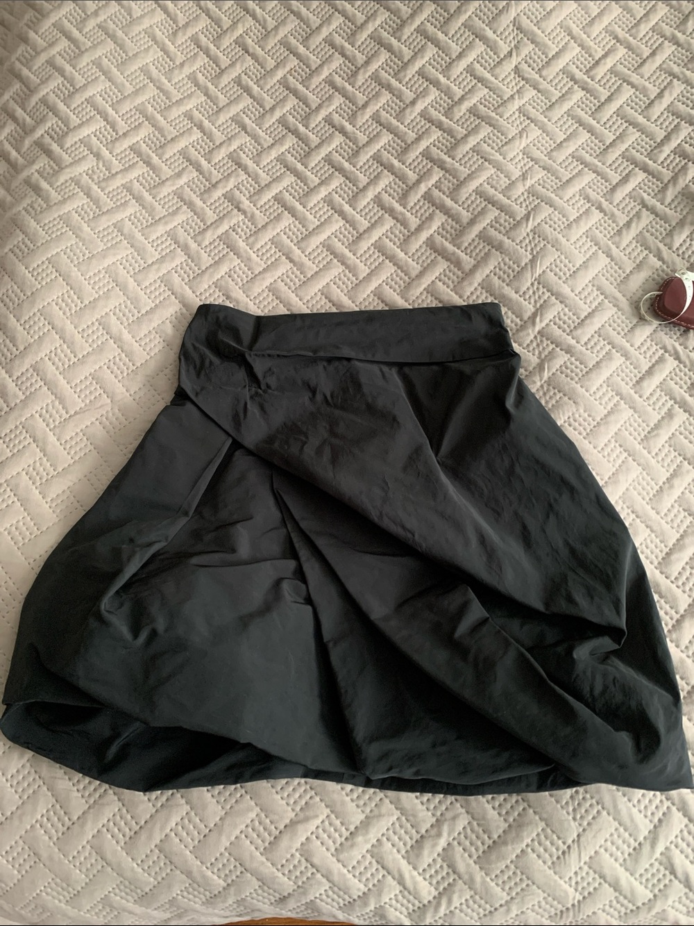 AllSaints Black Draped A-Line Mini Skirt